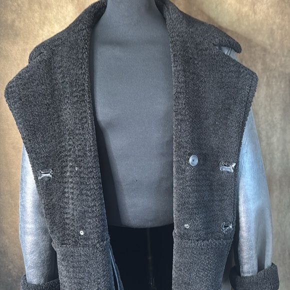 I.N.C. Men's Classic-Fit Faux-Shearling Double-Breasted Overcoat Silver Size XXL - Picture 9 of 12